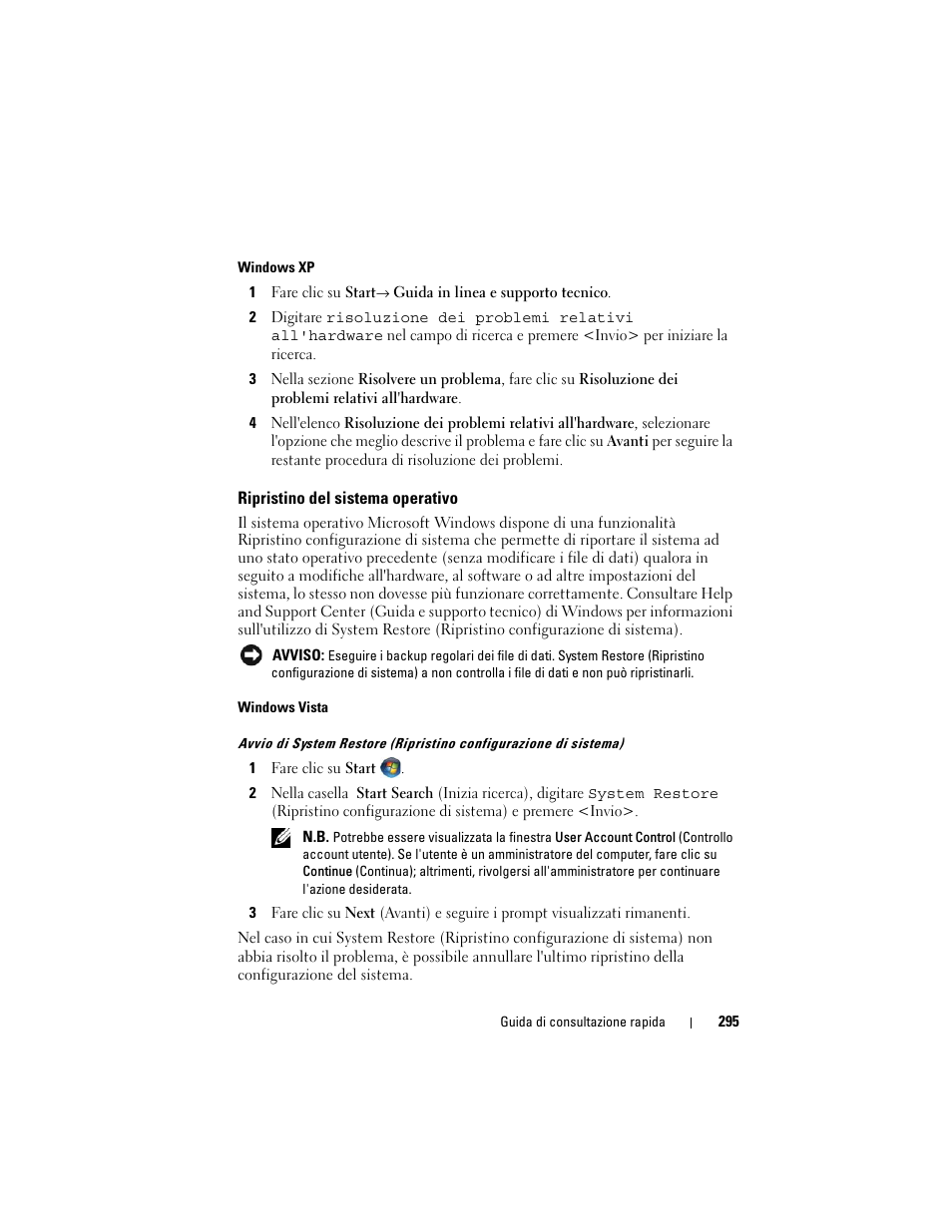 Ripristino del sistema operativo | Dell OptiPlex 740 User Manual | Page 295 / 388