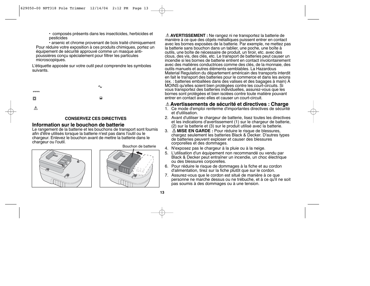 Black & Decker NPT318 User Manual | Page 13 / 31