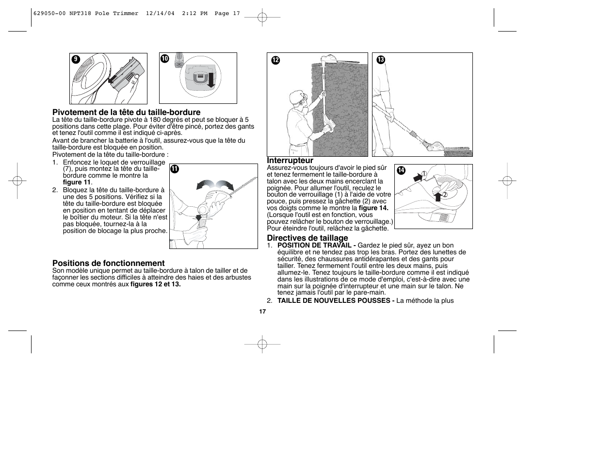 Black & Decker NPT318 User Manual | Page 17 / 31