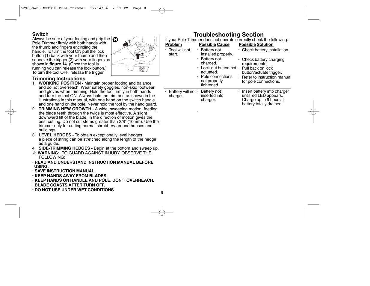 Black & Decker NPT318 User Manual | Page 8 / 31