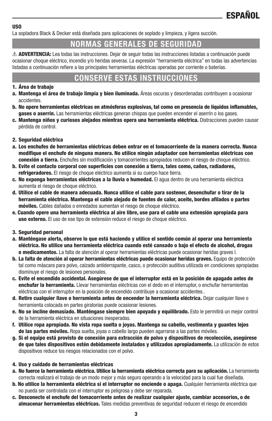 Español | Black & Decker Linea Pro BB6600 User Manual | Page 3 / 12