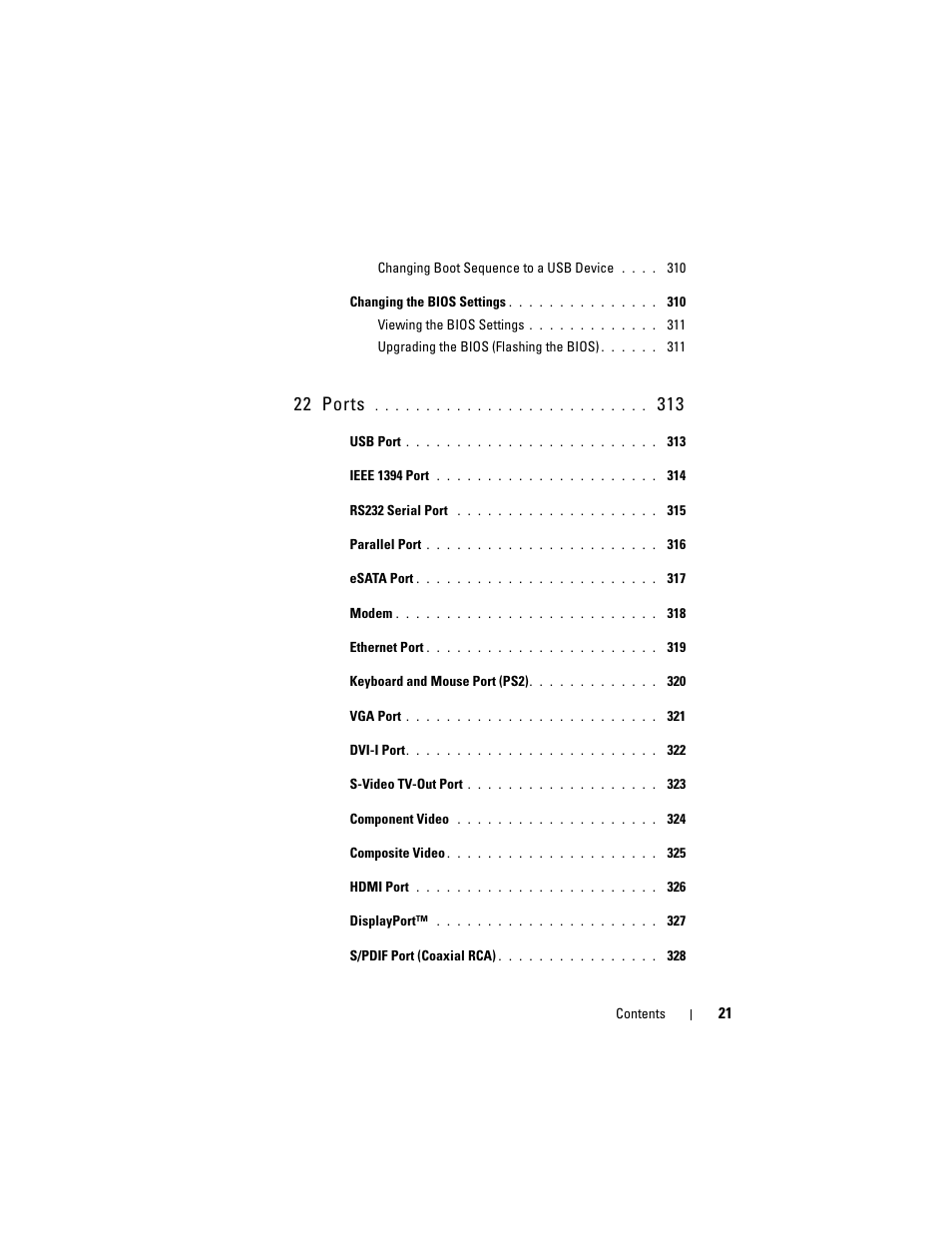 22 ports | Dell Studio 1558 (Early 2010) User Manual | Page 21 / 354