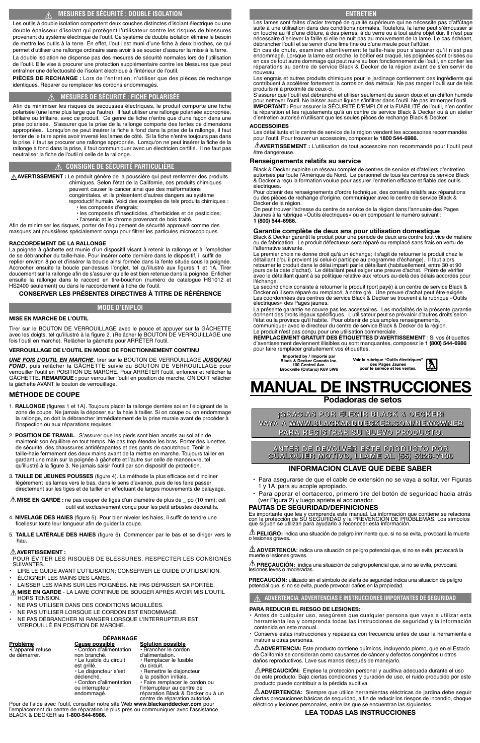 Manual de instrucciones | Black & Decker TR1800 User Manual | Page 3 / 5