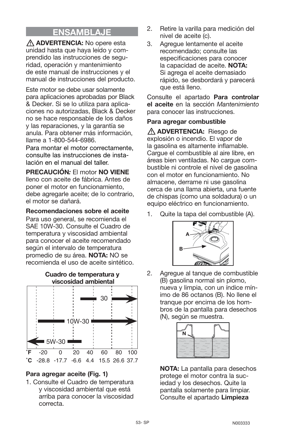 Ensamblaje | Black & Decker BD168F User Manual | Page 53 / 68