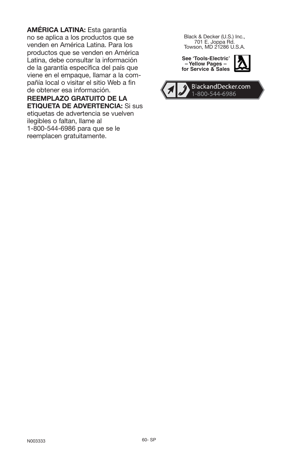 Black & Decker BD168F User Manual | Page 60 / 68