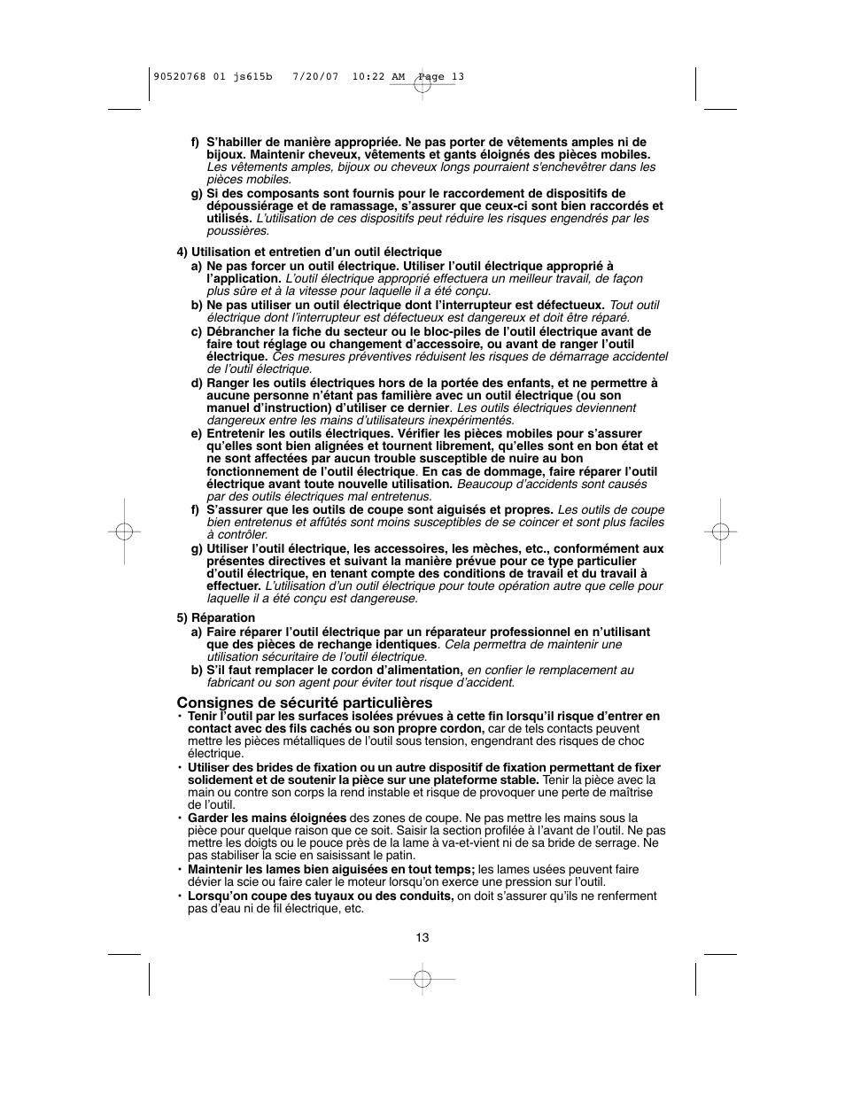 Black & Decker JS630GB User Manual | Page 13 / 32