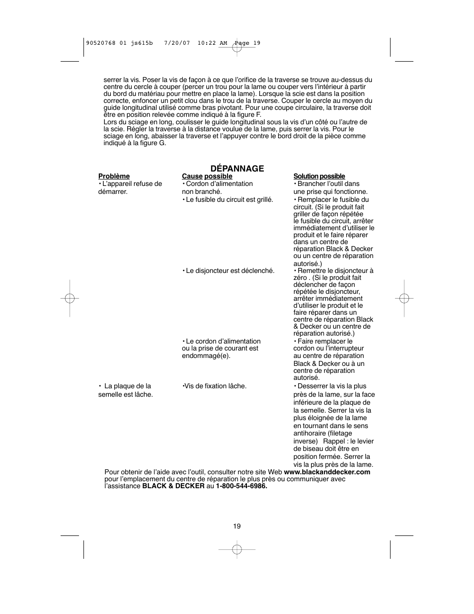 Black & Decker JS630GB User Manual | Page 19 / 32