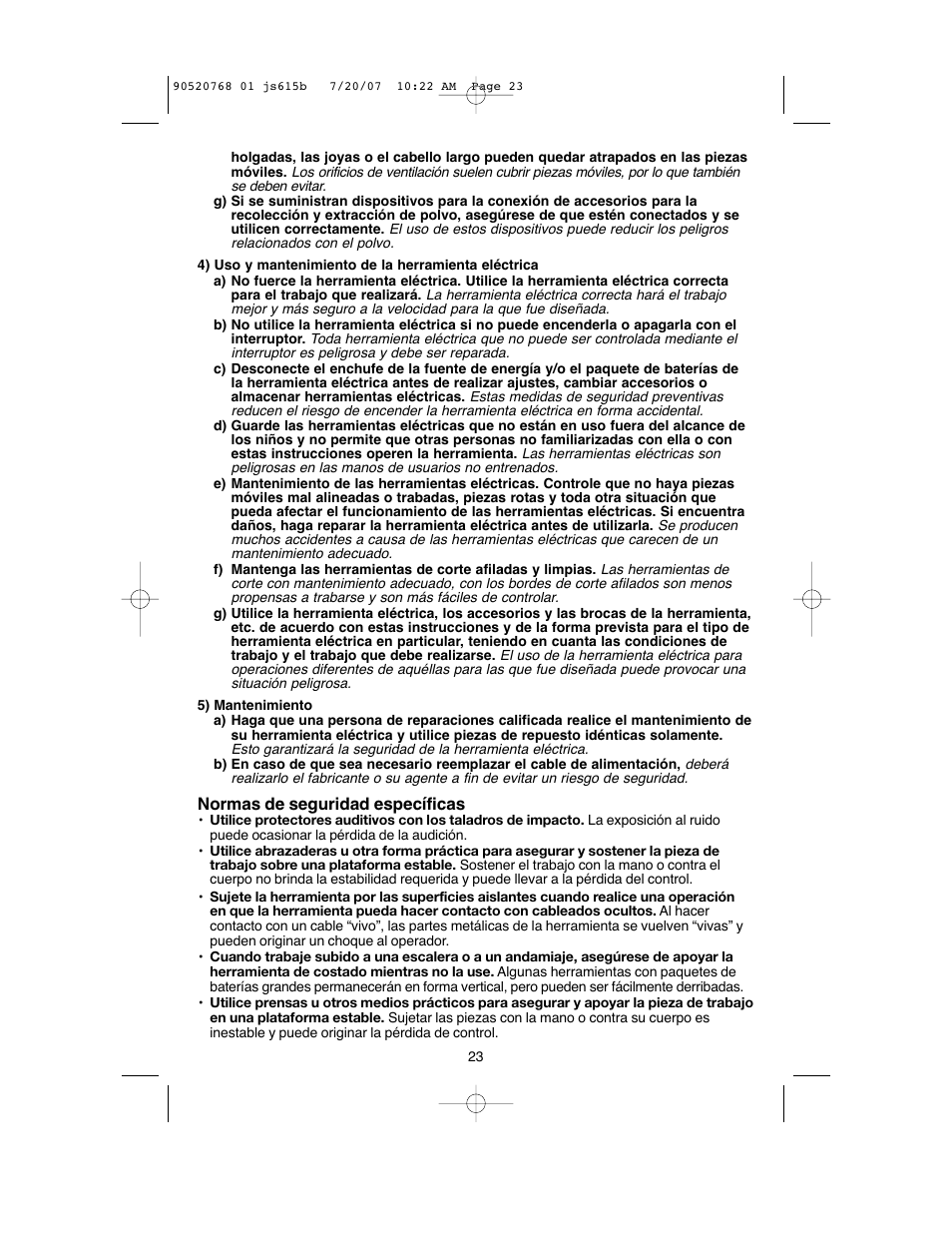 Black & Decker JS630GB User Manual | Page 23 / 32