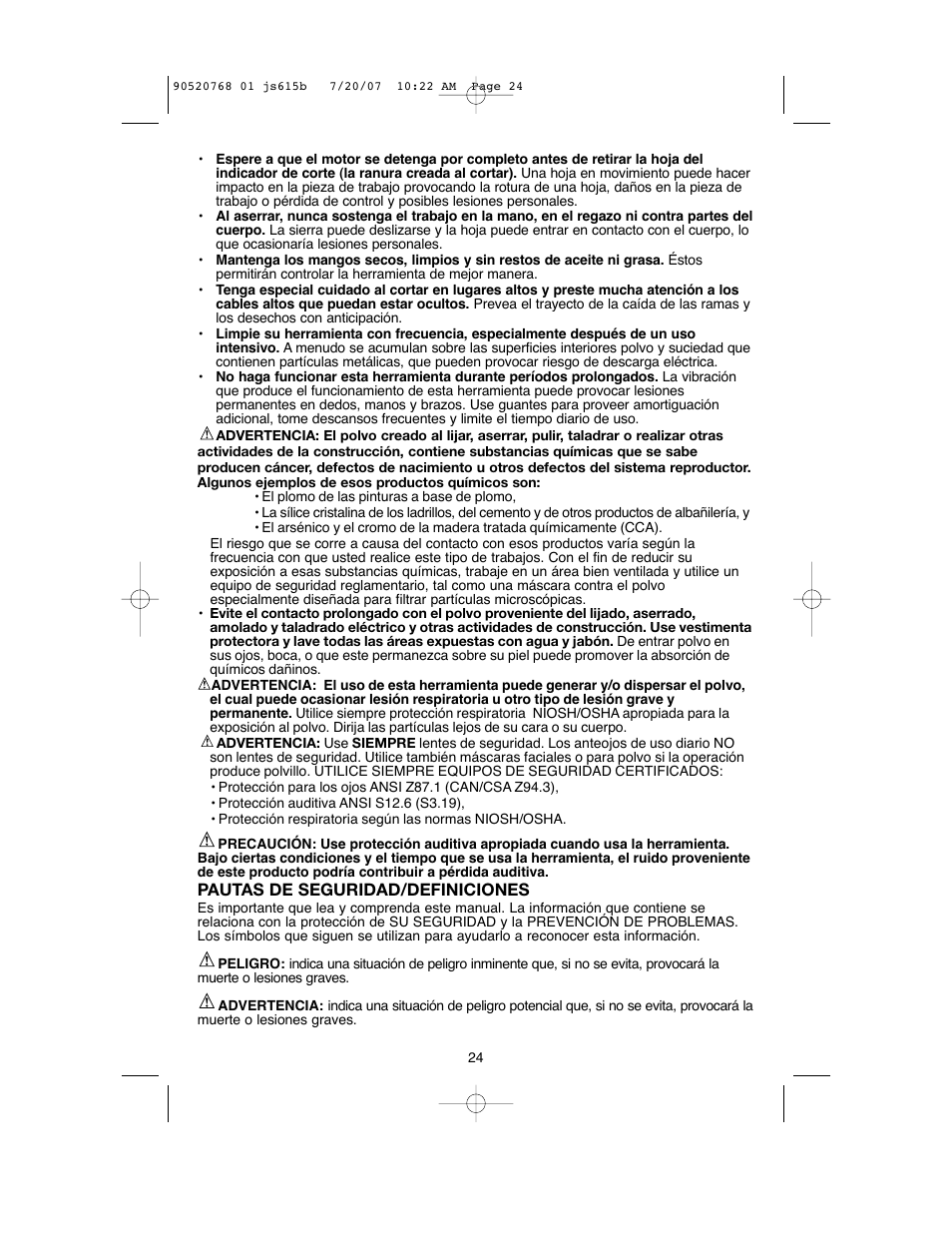 Black & Decker JS630GB User Manual | Page 24 / 32