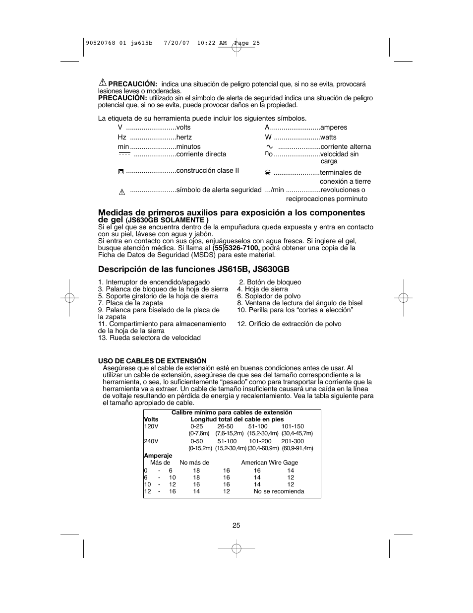 Black & Decker JS630GB User Manual | Page 25 / 32