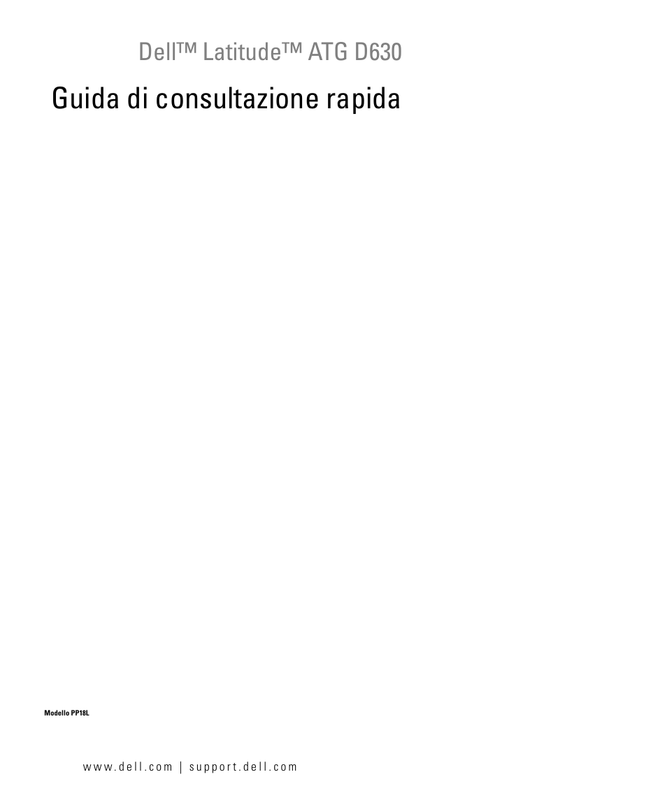 Guida di consultazione rapida, Dell™ latitude™ atg d630 | Dell Latitude D630 ATG (Mid 2007) User Manual | Page 103 / 176