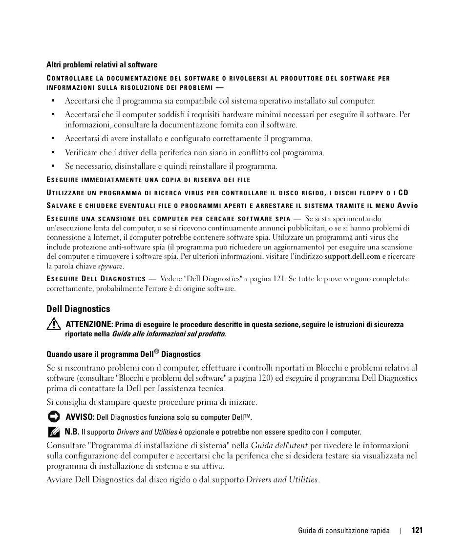 Dell diagnostics | Dell Latitude D630 ATG (Mid 2007) User Manual | Page 121 / 176