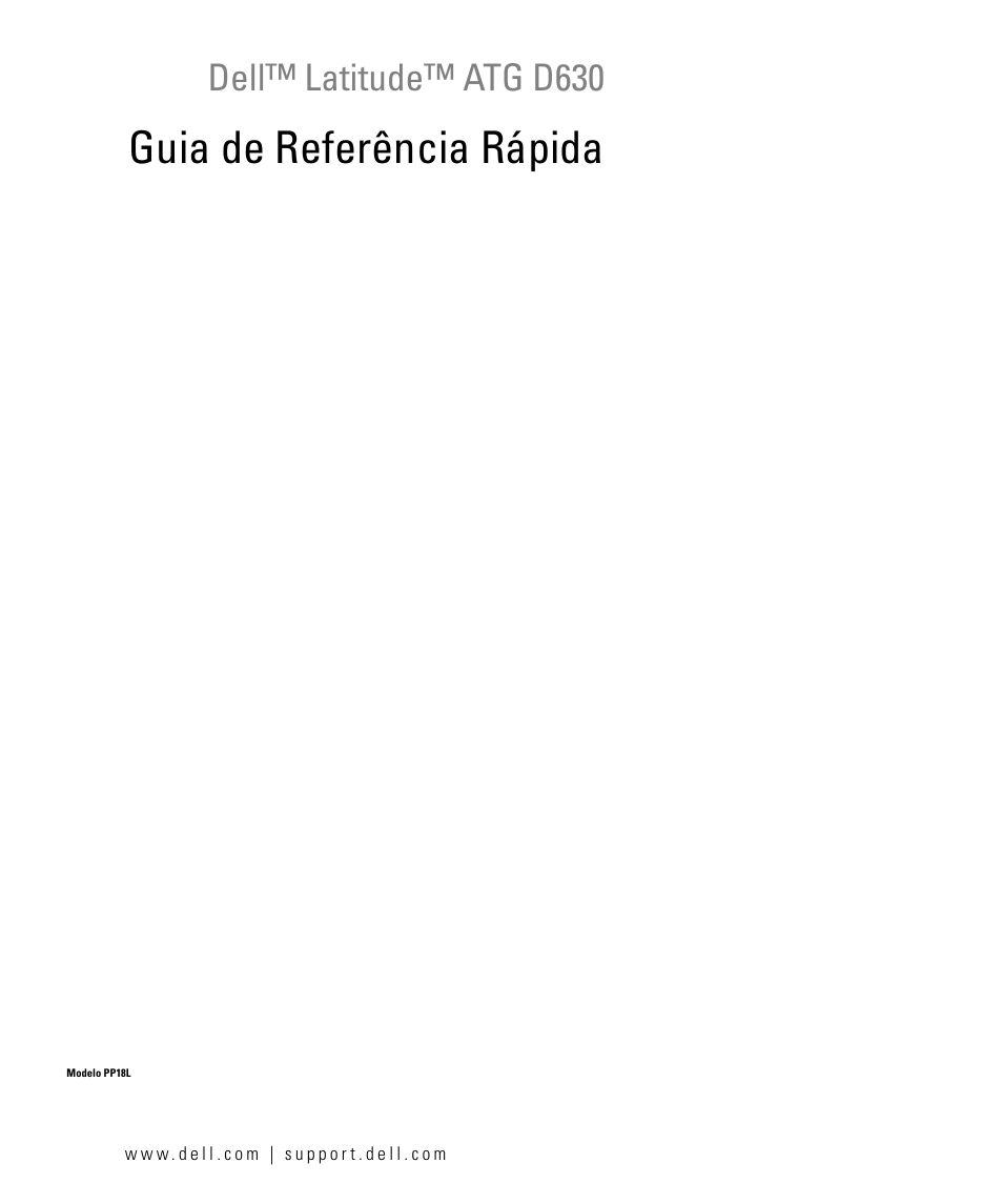 Guia de referência rápida, Dell™ latitude™ atg d630 | Dell Latitude D630 ATG (Mid 2007) User Manual | Page 127 / 176