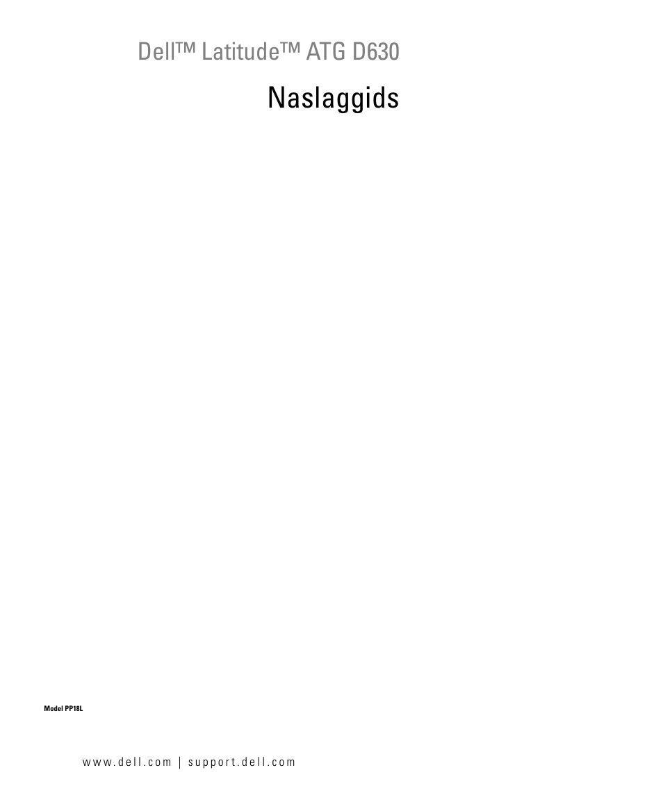 Naslaggids, Dell™ latitude™ atg d630 | Dell Latitude D630 ATG (Mid 2007) User Manual | Page 25 / 176