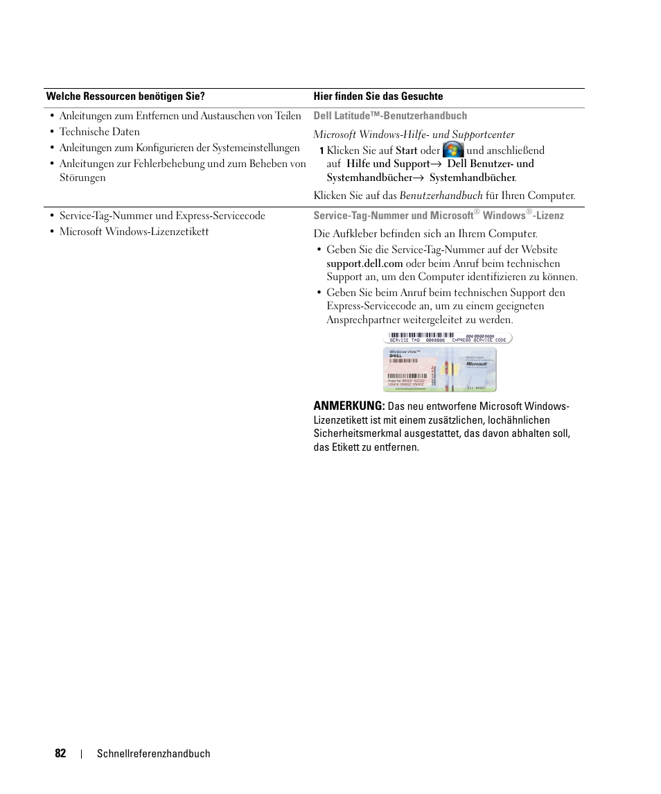 Dell Latitude D630 ATG (Mid 2007) User Manual | Page 82 / 176