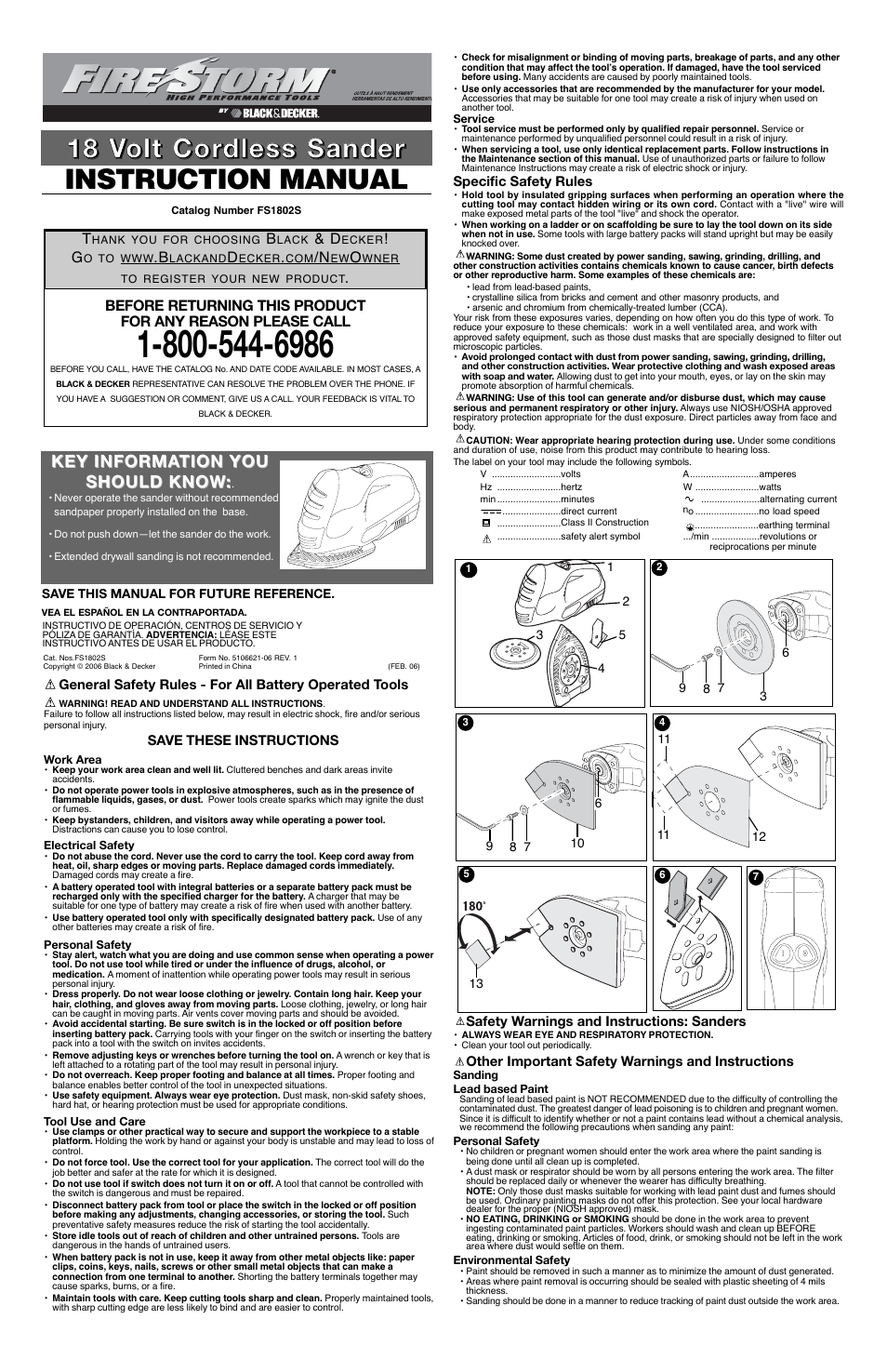 Black & Decker FireStorm FS1802S User Manual | 7 pages