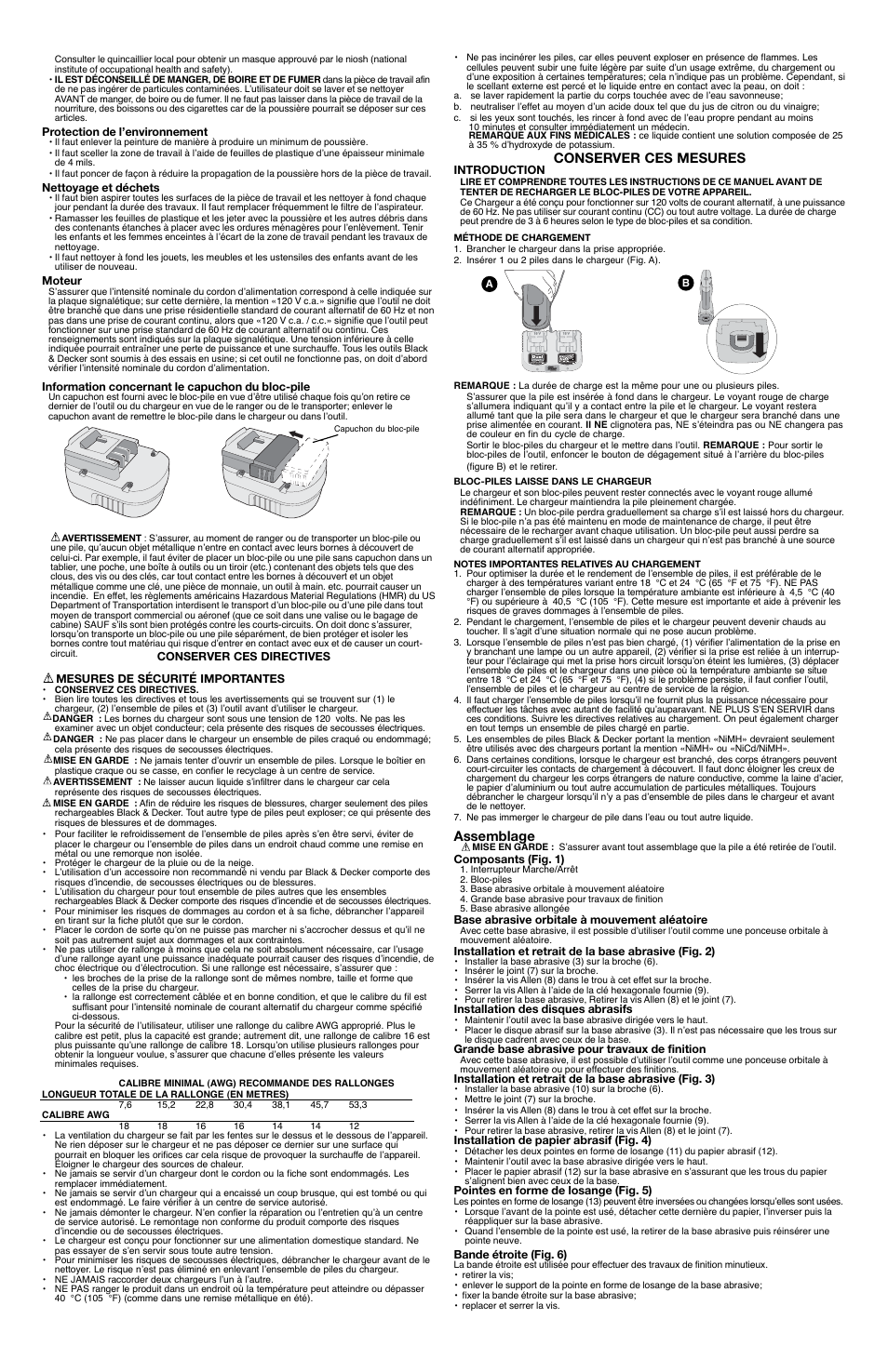 Conserver ces mesures, Assemblage | Black & Decker FireStorm FS1802S User Manual | Page 4 / 7