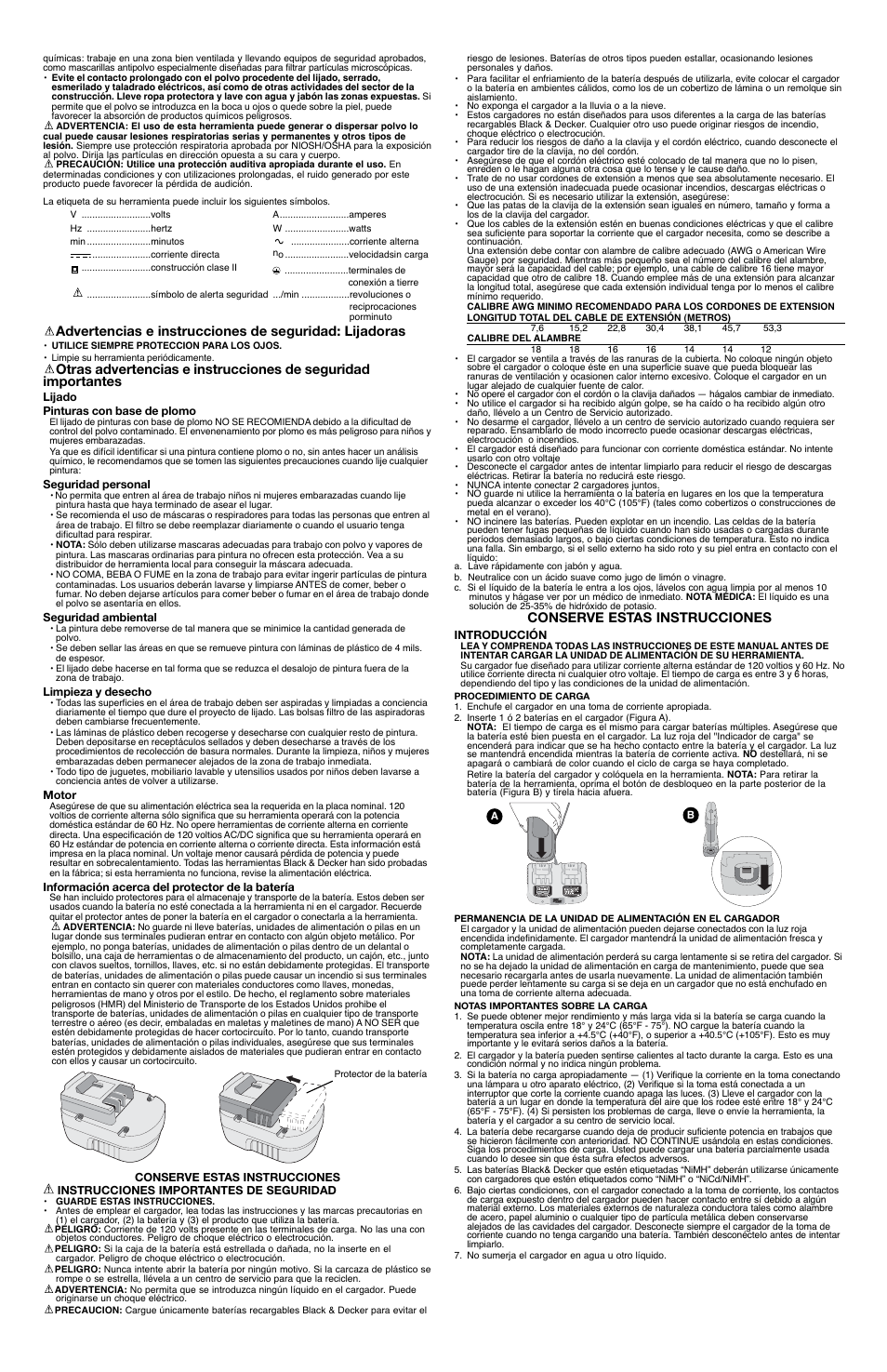 Conserve estas instrucciones | Black & Decker FireStorm FS1802S User Manual | Page 6 / 7