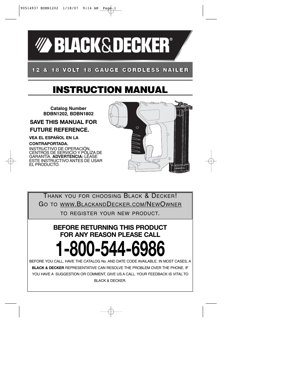 Black & Decker BDBN1802 User Manual | 32 pages