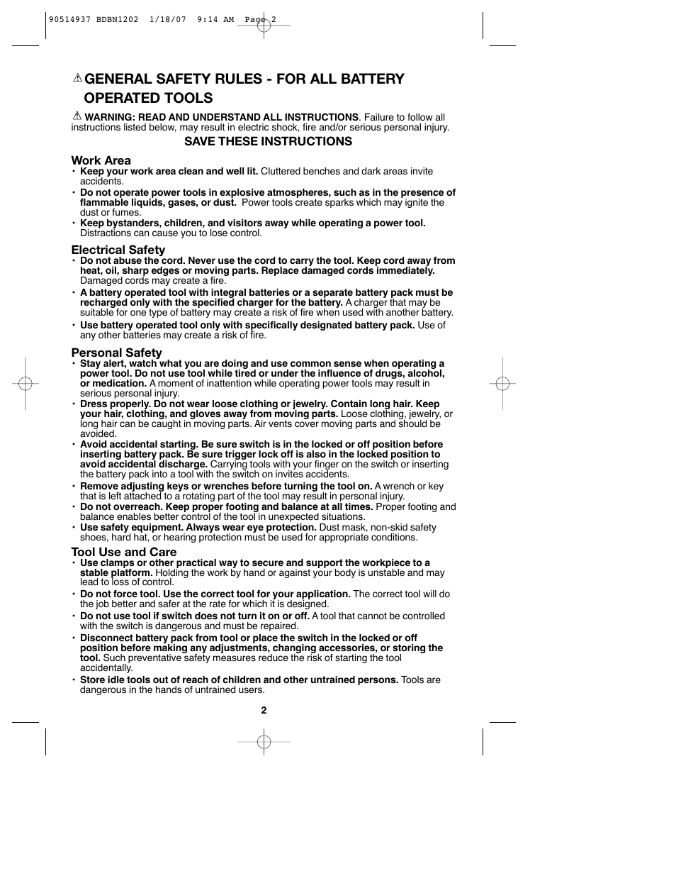 Black & Decker BDBN1802 User Manual | Page 2 / 32