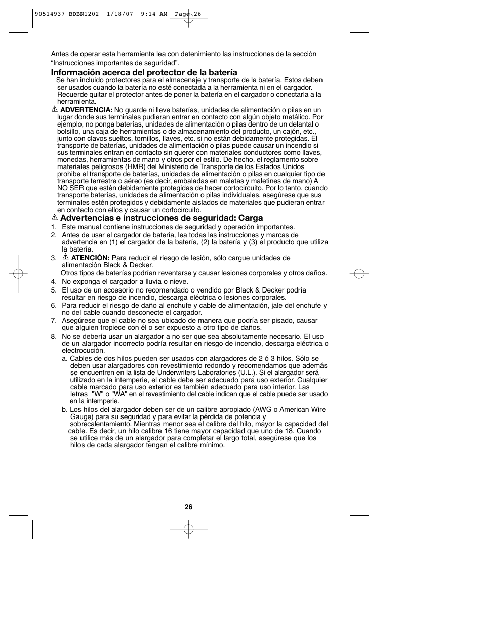 Black & Decker BDBN1802 User Manual | Page 26 / 32
