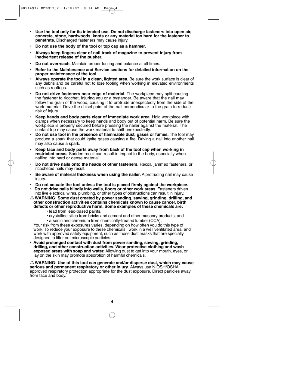 Black & Decker BDBN1802 User Manual | Page 4 / 32