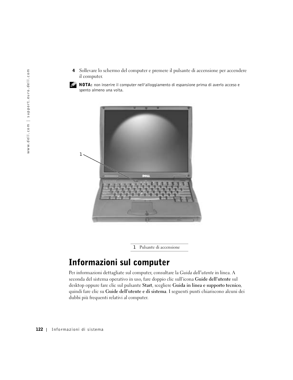 Informazioni sul computer | Dell Latitude C640 User Manual | Page 124 / 192