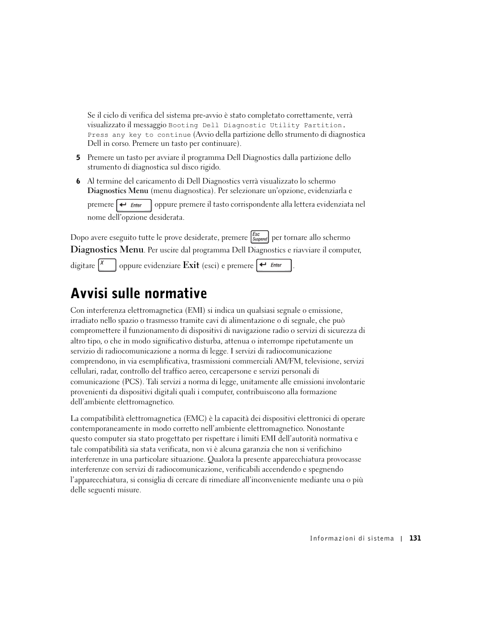 Avvisi sulle normative | Dell Latitude C640 User Manual | Page 133 / 192