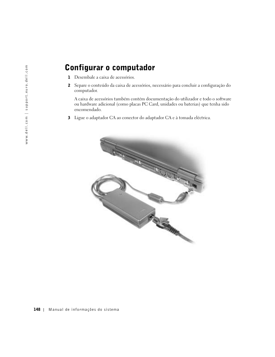 Configurar o computador | Dell Latitude C640 User Manual | Page 150 / 192