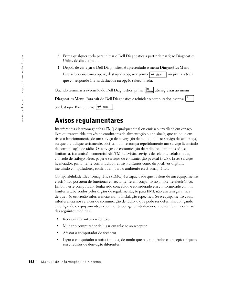 Avisos regulamentares | Dell Latitude C640 User Manual | Page 160 / 192