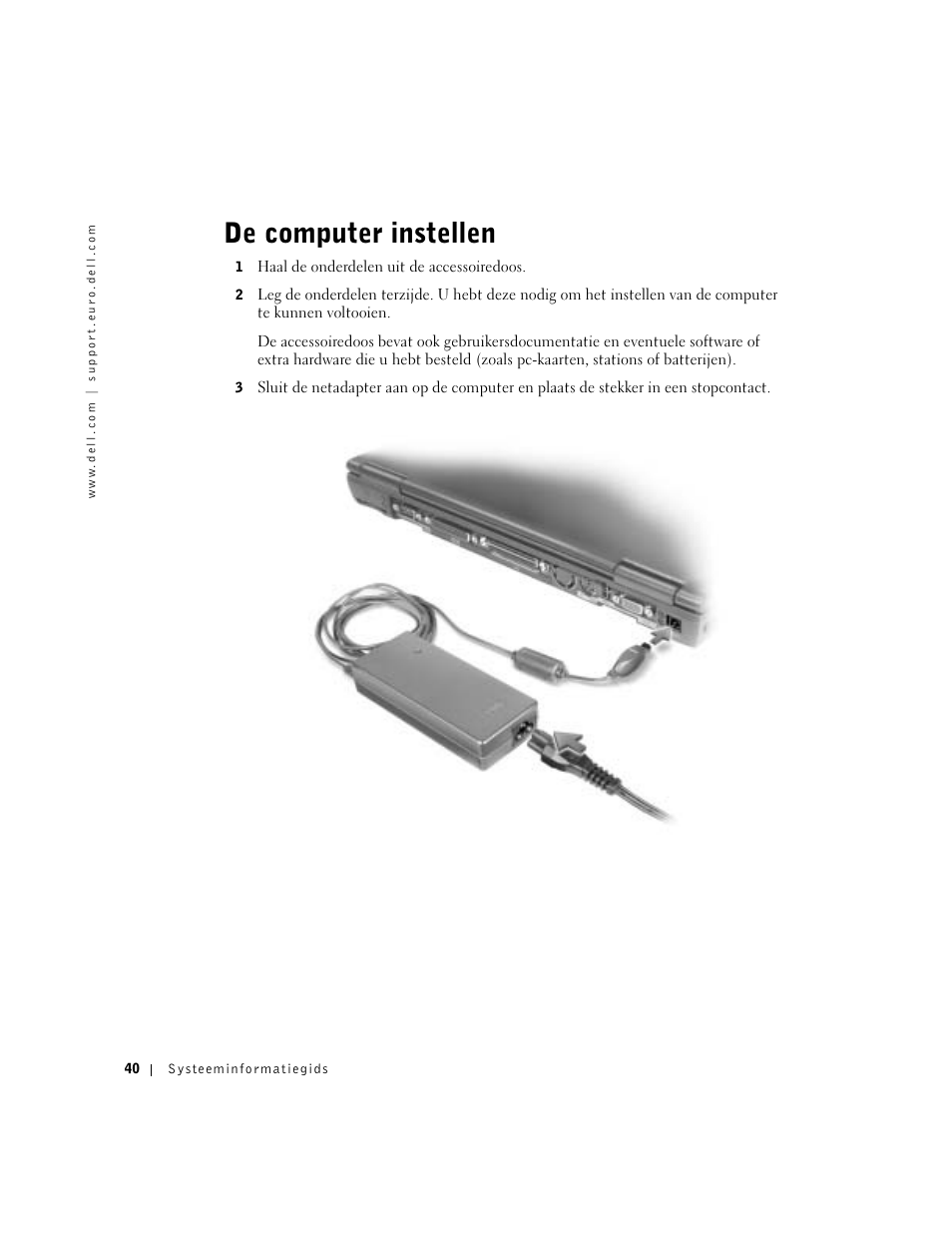De computer instellen | Dell Latitude C640 User Manual | Page 42 / 192