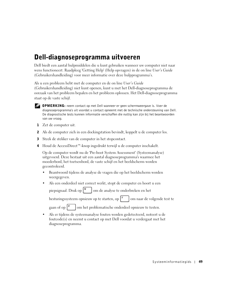 Dell-diagnoseprogramma uitvoeren | Dell Latitude C640 User Manual | Page 51 / 192