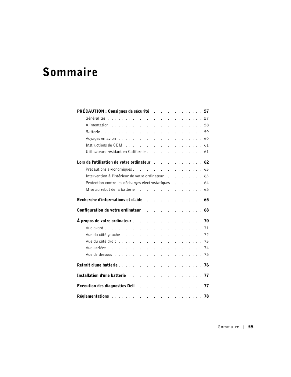 Sommaire | Dell Latitude C640 User Manual | Page 57 / 192
