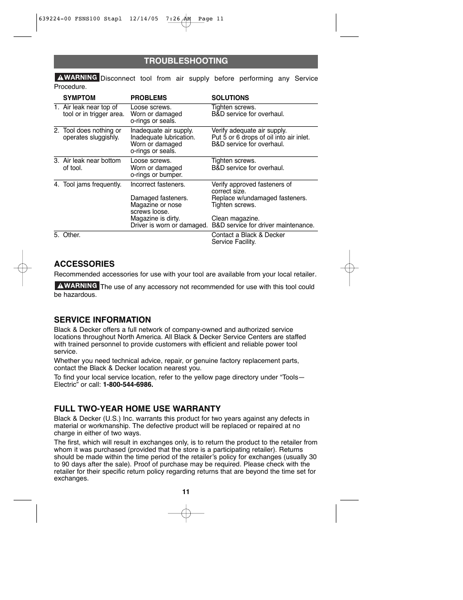 Black & Decker FSNS100 User Manual | Page 11 / 38