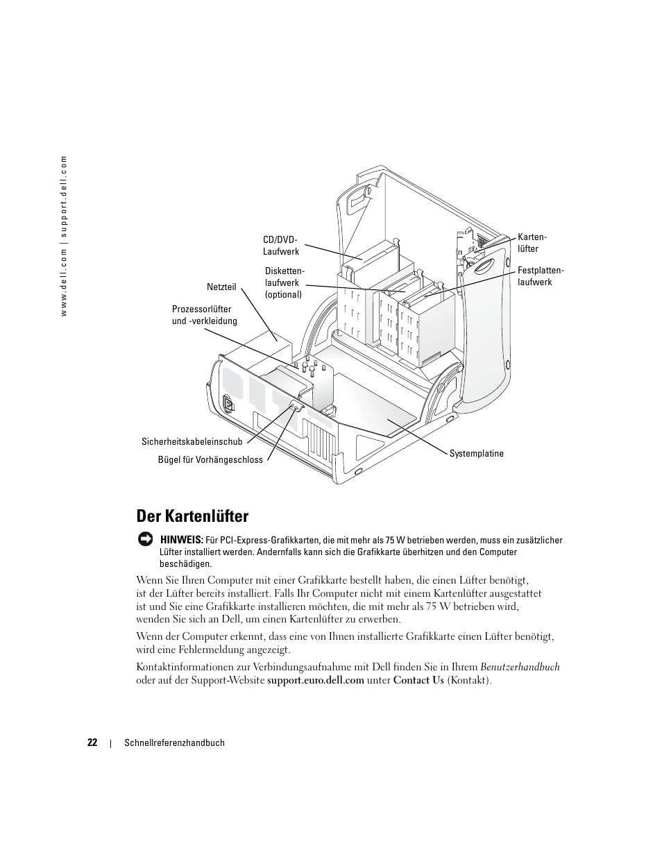 Der kartenlüfter | Dell Precision 370 User Manual | Page 102 / 204