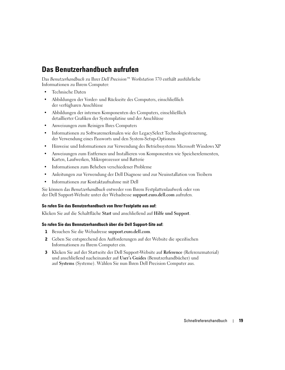 Das benutzerhandbuch aufrufen | Dell Precision 370 User Manual | Page 99 / 204