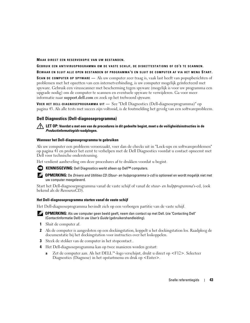 Dell diagnostics (dell-diagnoseprogramma) | Dell Latitude 120L User Manual | Page 43 / 144