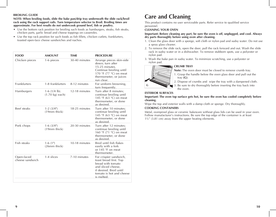 Care and cleaning | Black & Decker TRO701T User Manual | Page 6 / 21