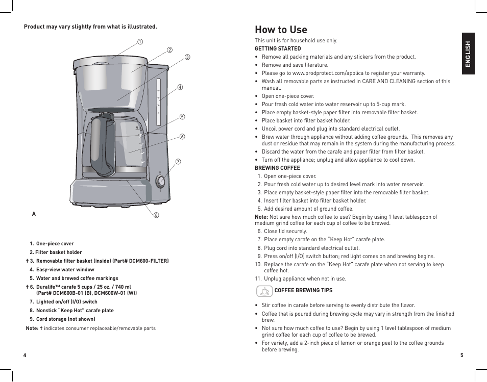 How to use | Black & Decker DCM600B User Manual | Page 3 / 11