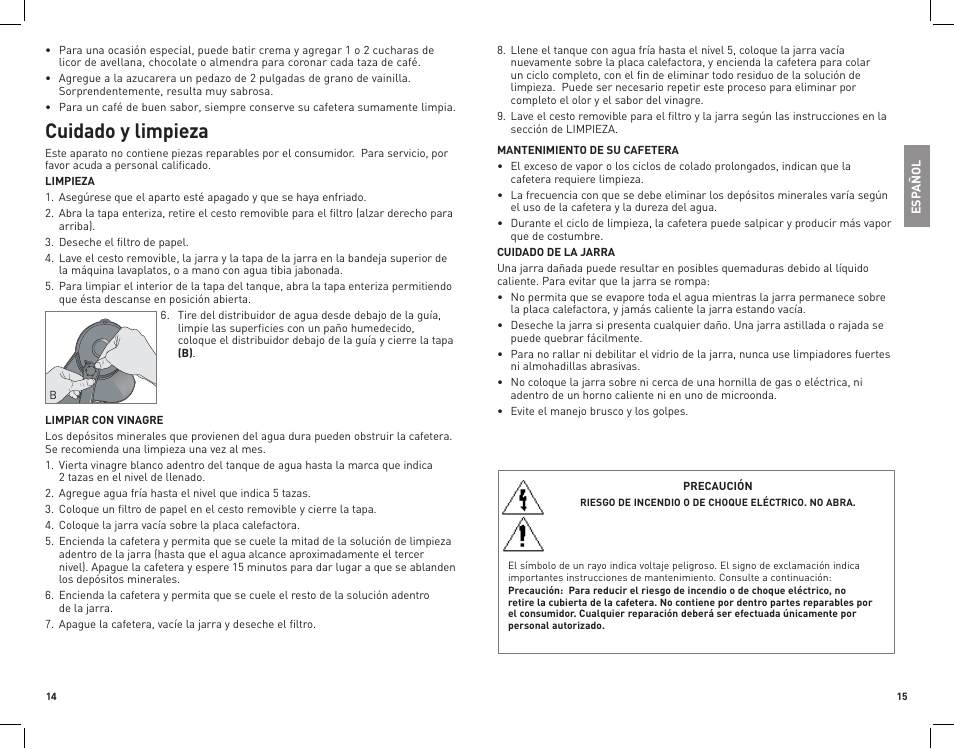 Cuidado y limpieza | Black & Decker DCM600B User Manual | Page 8 / 11