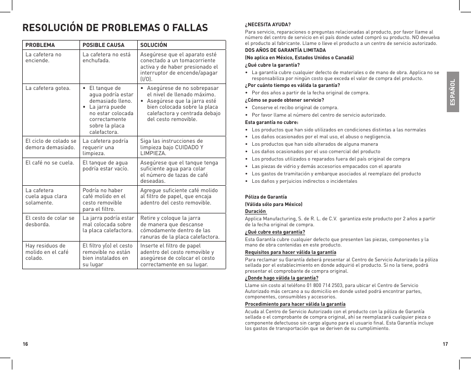 Resolución de problemas o fallas | Black & Decker DCM600B User Manual | Page 9 / 11