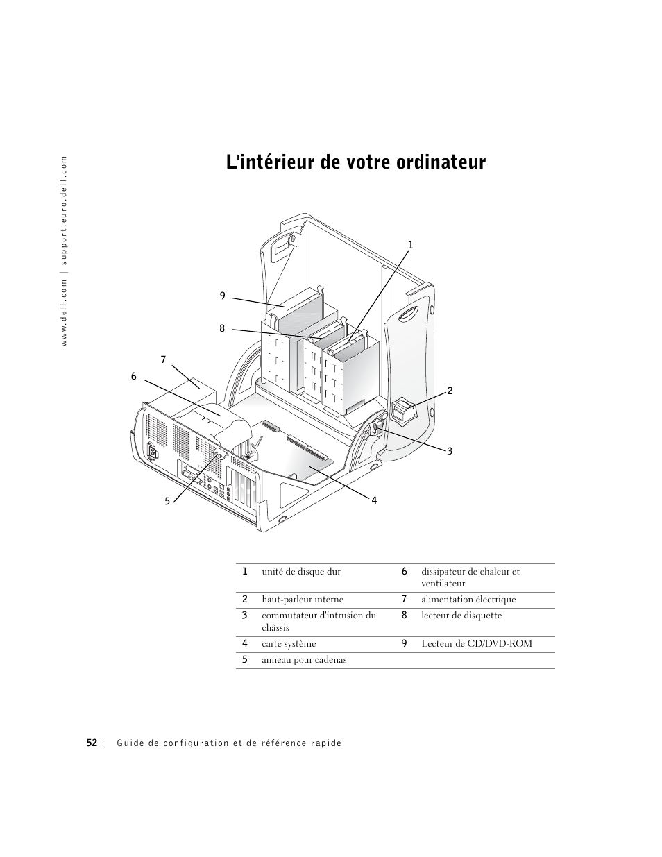 L'intérieur de votre ordinateur | Dell Precision 350 User Manual | Page 52 / 170
