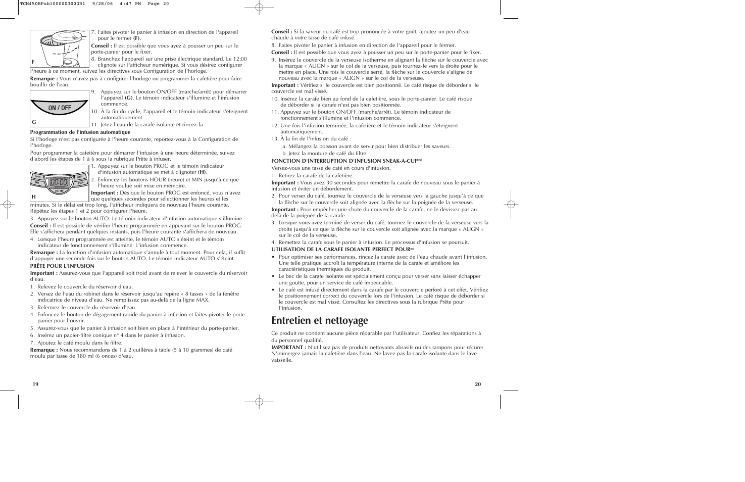 Entretien et nettoyage | Black & Decker TCM450B User Manual | Page 11 / 15