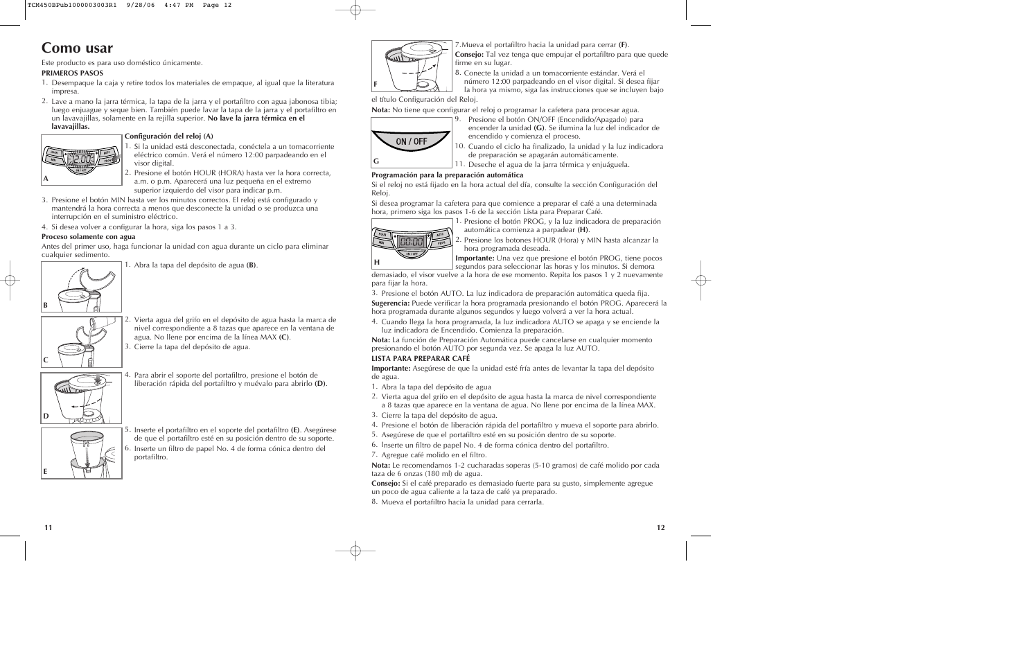 Como usar | Black & Decker TCM450B User Manual | Page 7 / 15