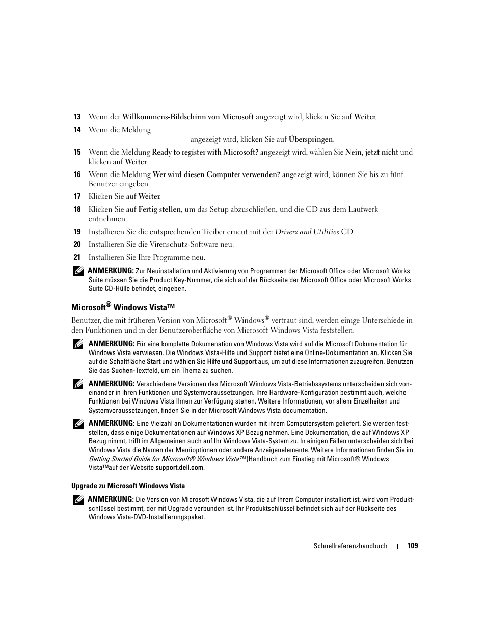 Microsoft® windows vista, Microsoft | Dell OptiPlex 745c (Early 2007) User Manual | Page 109 / 224