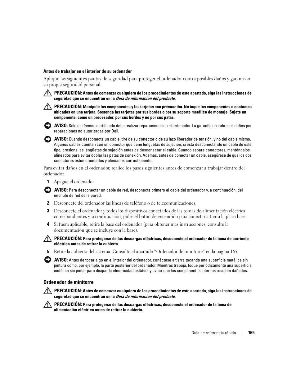 Ordenador de minitorre | Dell OptiPlex 745c (Early 2007) User Manual | Page 165 / 224