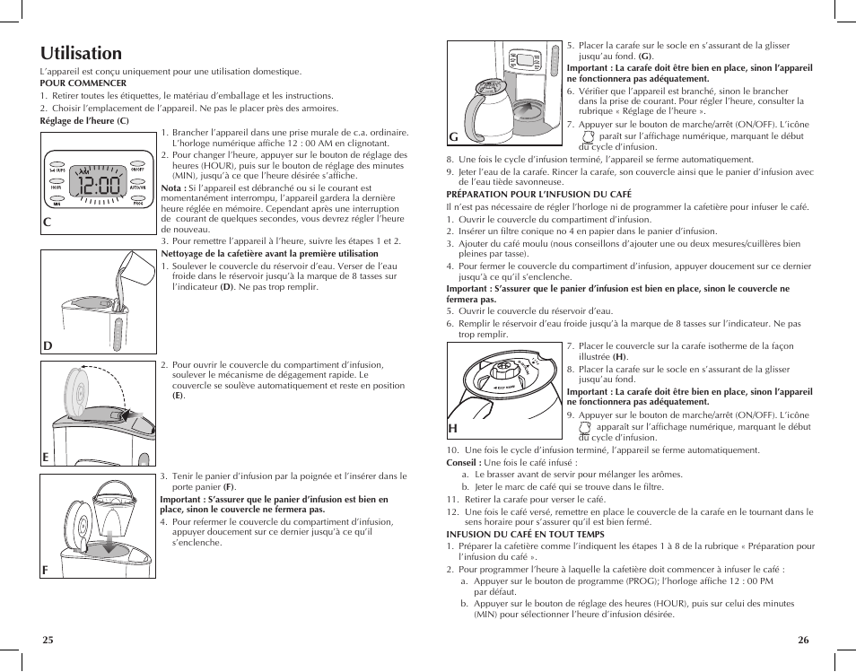 Utilisation | Black & Decker TCM1000KT User Manual | Page 14 / 19