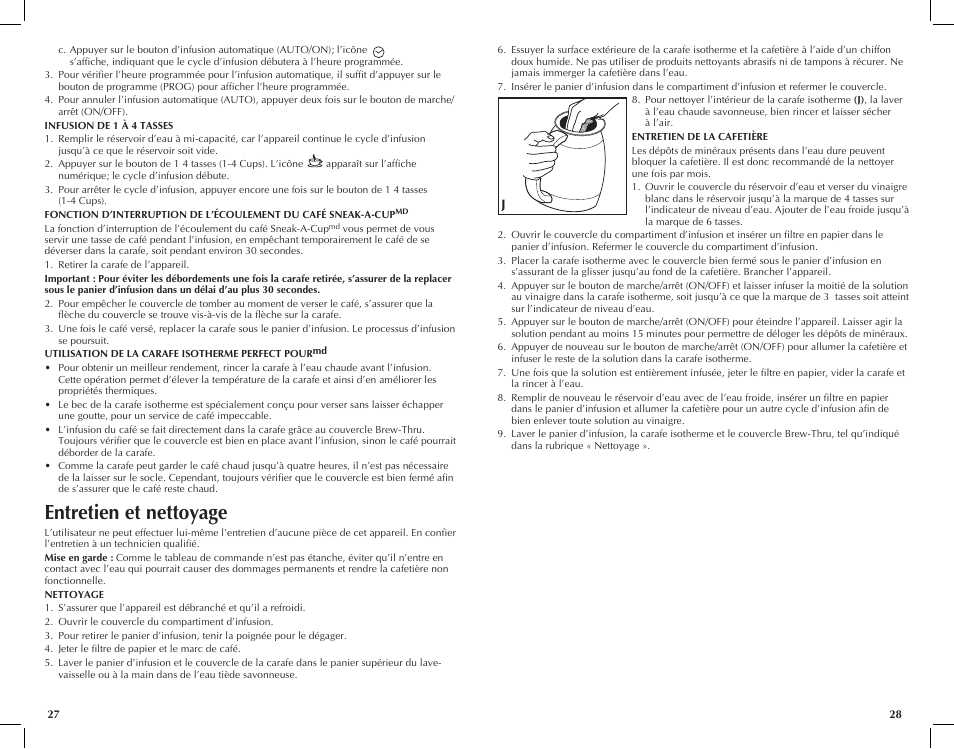Entretien et nettoyage | Black & Decker TCM1000KT User Manual | Page 15 / 19
