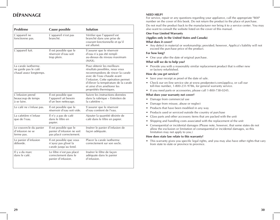 Dépannage | Black & Decker TCM1000KT User Manual | Page 16 / 19