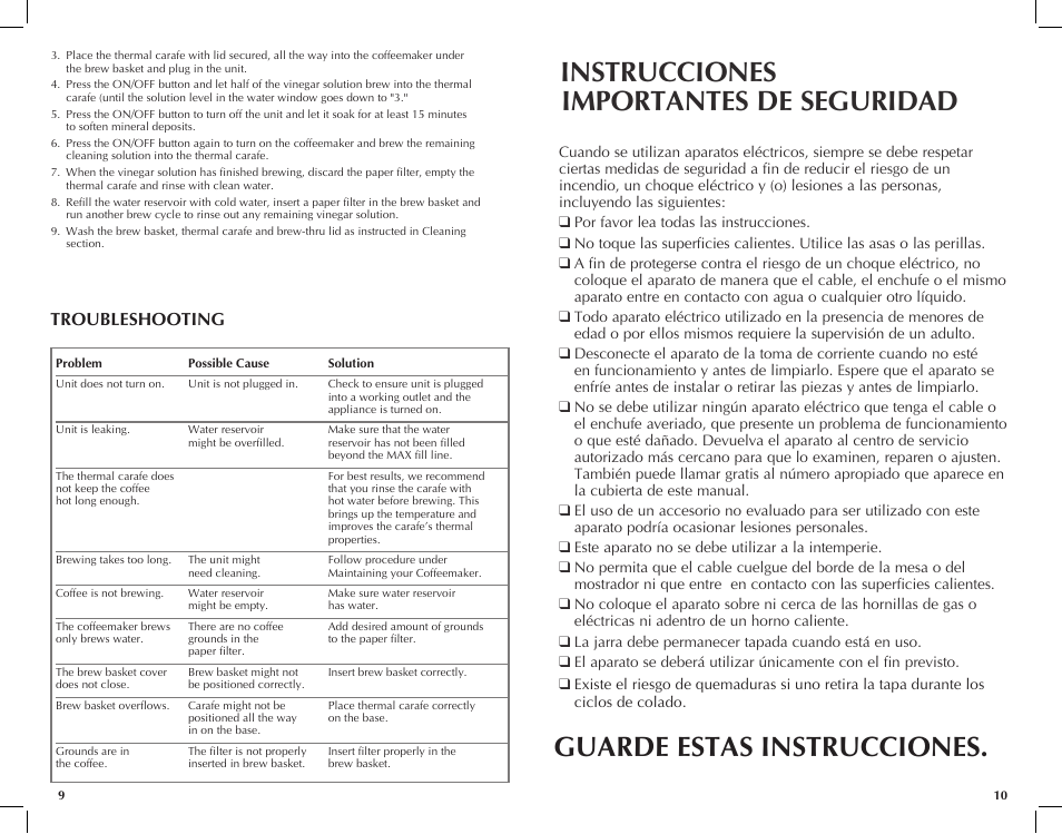 Troubleshooting | Black & Decker TCM1000KT User Manual | Page 6 / 19
